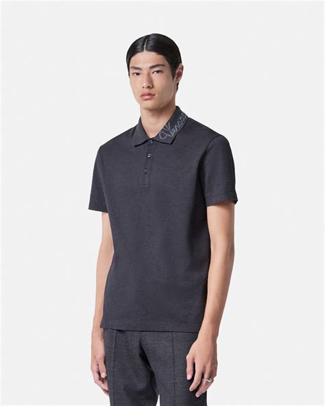 versace grey polo shirt|versace look alike shirts.